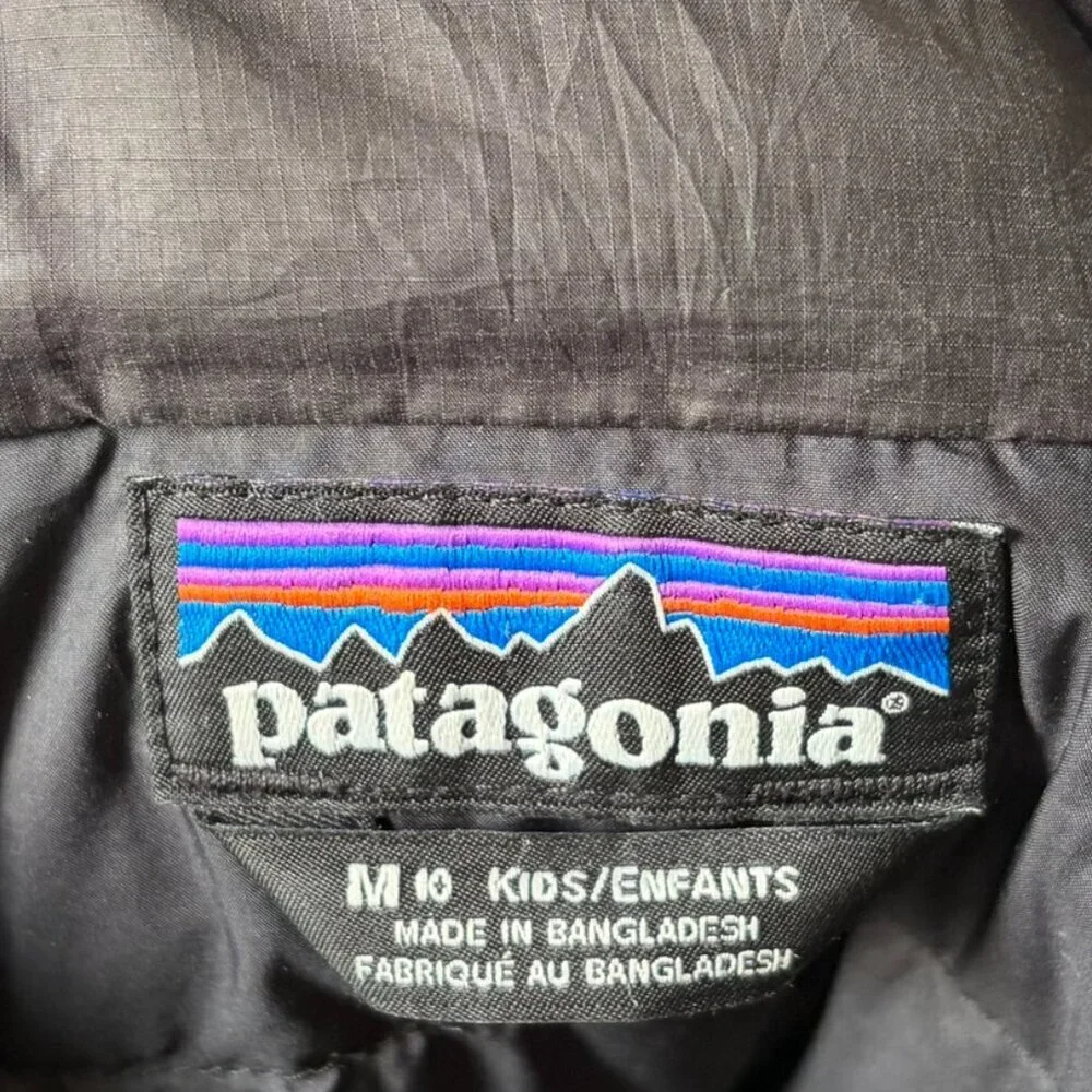 Patagonia Black Down Puffer Jacket Kids Medium 10
